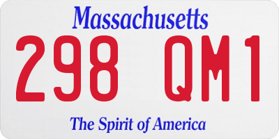 MA license plate 298QM1