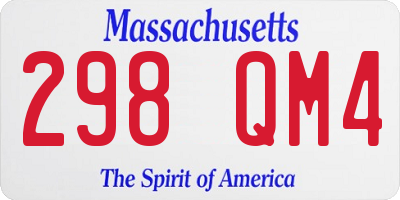 MA license plate 298QM4