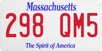 MA license plate 298QM5