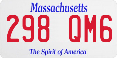 MA license plate 298QM6