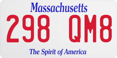 MA license plate 298QM8