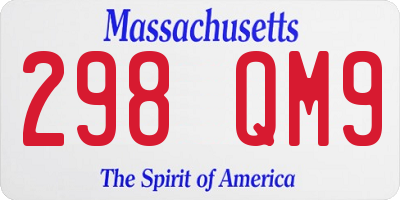 MA license plate 298QM9