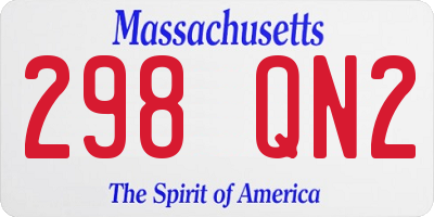 MA license plate 298QN2