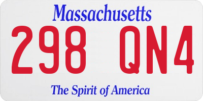 MA license plate 298QN4