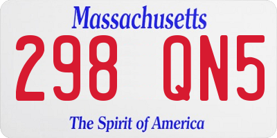 MA license plate 298QN5