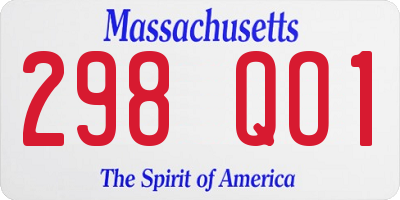 MA license plate 298QO1