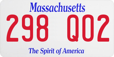 MA license plate 298QO2