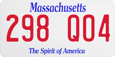 MA license plate 298QO4