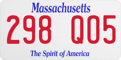MA license plate 298QO5