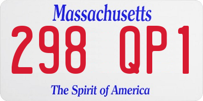 MA license plate 298QP1