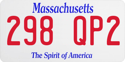 MA license plate 298QP2
