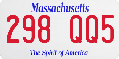 MA license plate 298QQ5