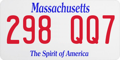 MA license plate 298QQ7