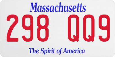 MA license plate 298QQ9