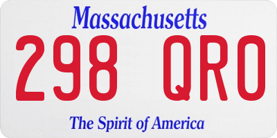 MA license plate 298QR0