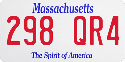 MA license plate 298QR4
