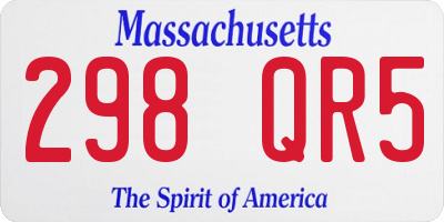 MA license plate 298QR5