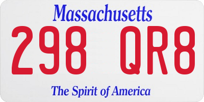 MA license plate 298QR8