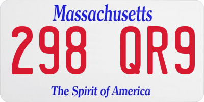 MA license plate 298QR9