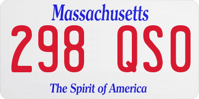 MA license plate 298QS0