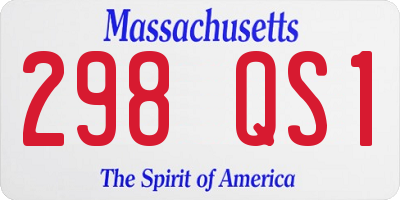 MA license plate 298QS1