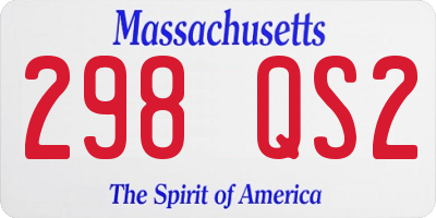 MA license plate 298QS2