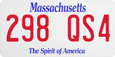 MA license plate 298QS4