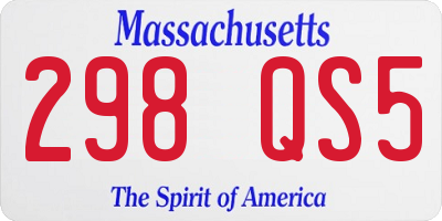 MA license plate 298QS5