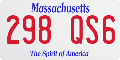 MA license plate 298QS6