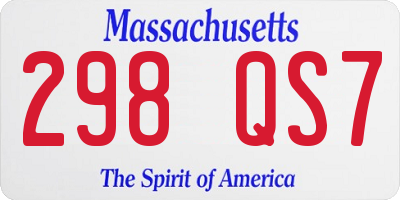 MA license plate 298QS7