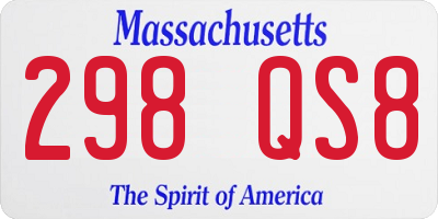 MA license plate 298QS8