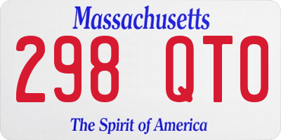 MA license plate 298QT0