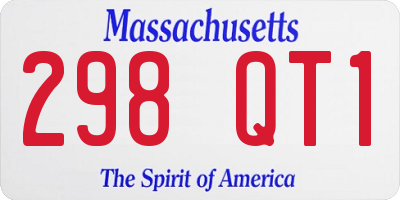MA license plate 298QT1