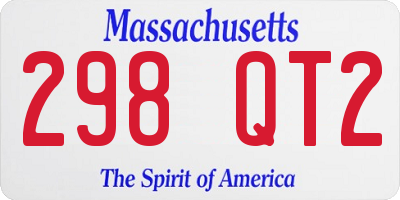 MA license plate 298QT2