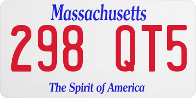 MA license plate 298QT5