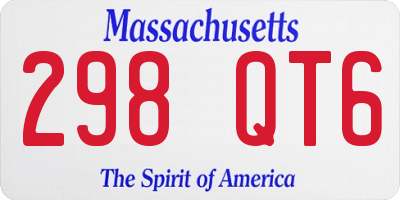 MA license plate 298QT6