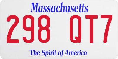 MA license plate 298QT7