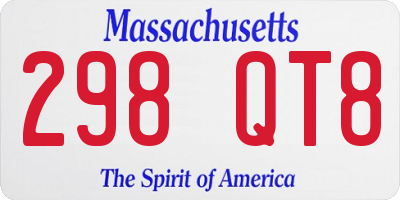 MA license plate 298QT8