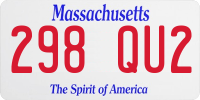 MA license plate 298QU2