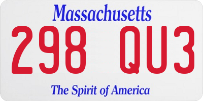MA license plate 298QU3