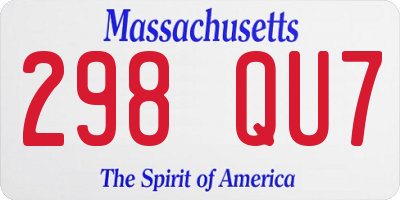 MA license plate 298QU7
