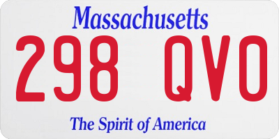 MA license plate 298QV0
