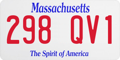 MA license plate 298QV1