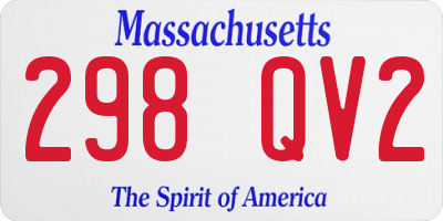 MA license plate 298QV2