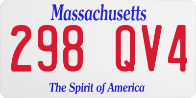 MA license plate 298QV4