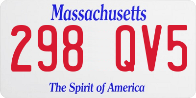 MA license plate 298QV5