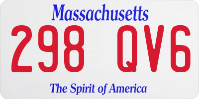 MA license plate 298QV6