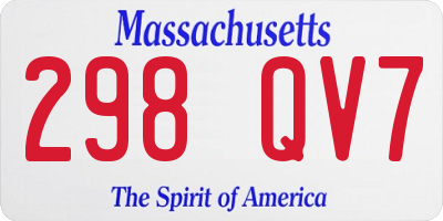 MA license plate 298QV7