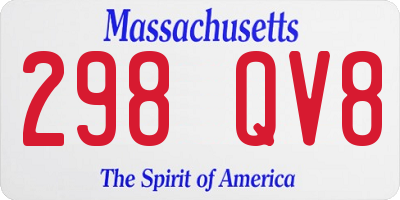 MA license plate 298QV8