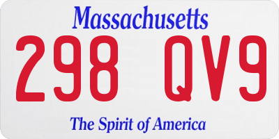 MA license plate 298QV9